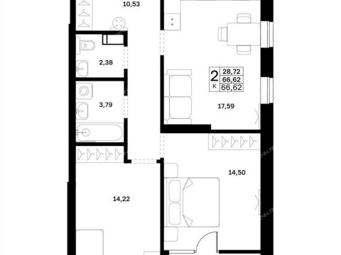 2-komnatnaya-v-granicah-ulic-strazh-revolyucii-gvardeycev-50-letiya-pobedy-evgeniya-nikonova-17 фото