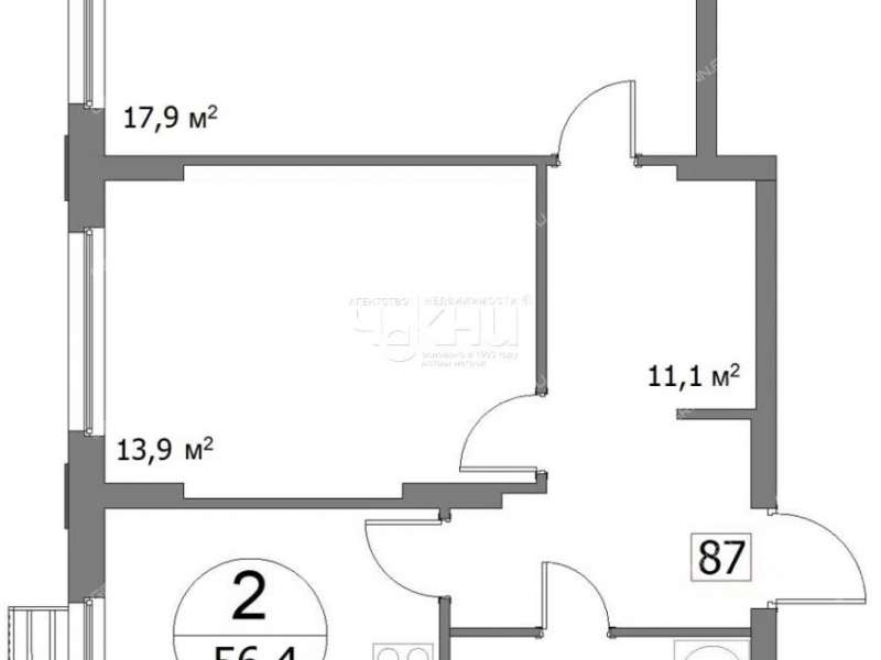 двухкомнатная квартира на улице Сергея Акимова дом 50