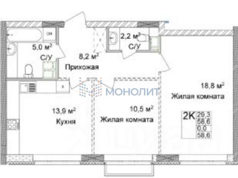двухкомнатная квартира на Большей Печёрской улице дом 89