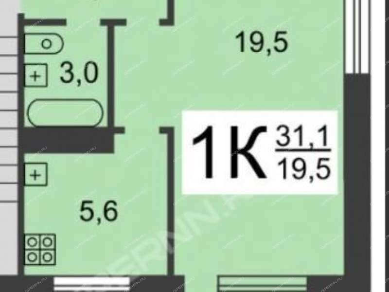 однокомнатная квартира на улице Лоскутова дом 23