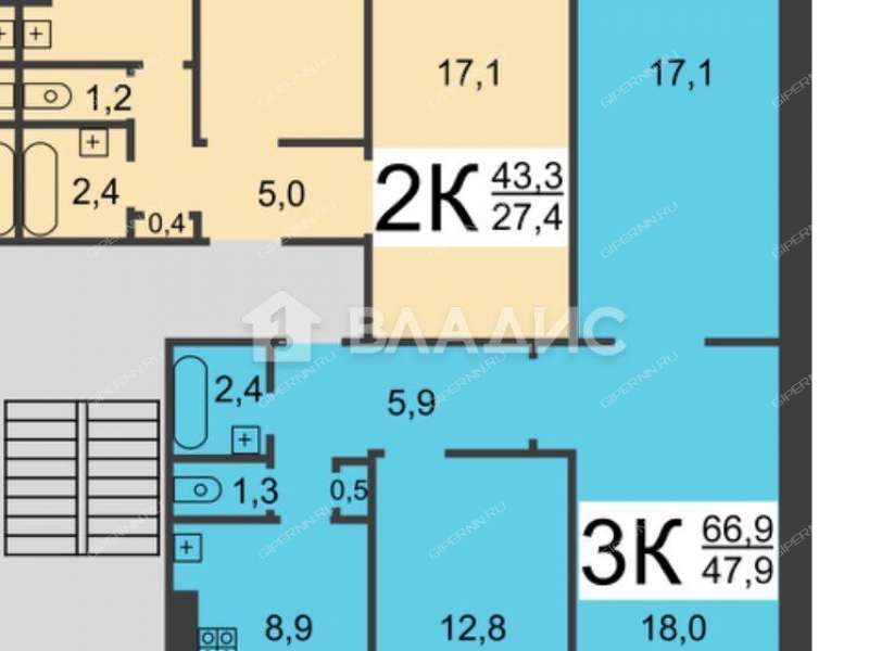 трёхкомнатная квартира на улице Сергея Акимова дом 39