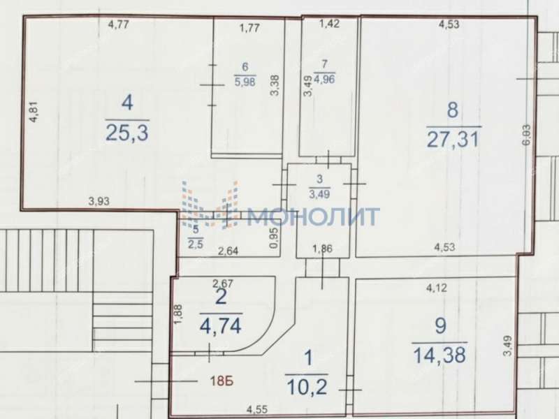 двухкомнатная квартира в Плотничном переулке дом 17