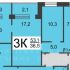 трёхкомнатная квартира на Московском шоссе дом 37