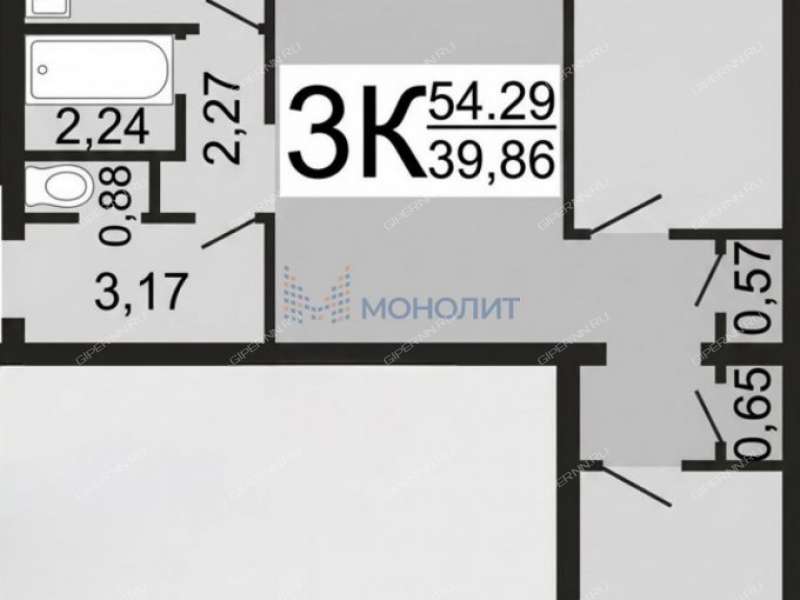 трёхкомнатная квартира на бульваре Победы дом 14А город Дзержинск