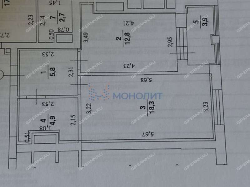 однокомнатная квартира на Малой Ямской улице дом 18 к2