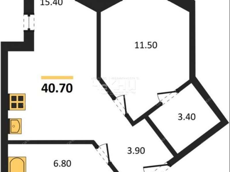 однокомнатная квартира на Черниговской улице