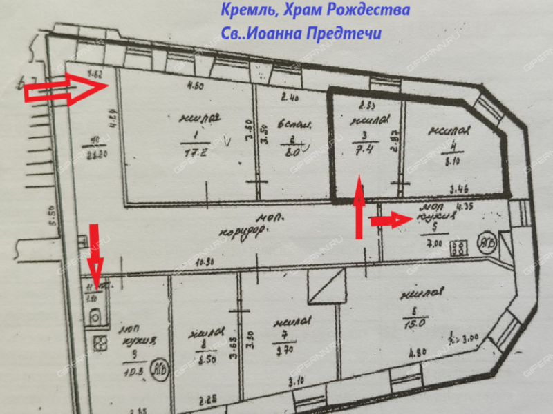 комната в доме 9/18 на Ивановском съезде