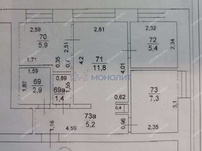 трёхкомнатная квартира на улице Фаворского дом 95 город Павлово