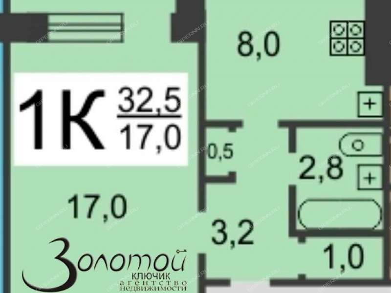 однокомнатная квартира на улице Красных Партизан дом 18