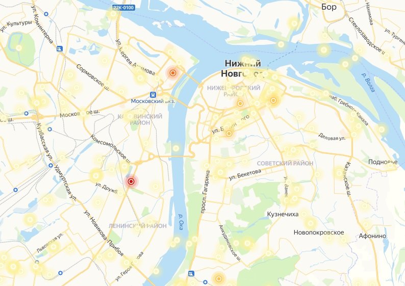 Нарушителей карантина отметили на карте Нижнего Новгорода
