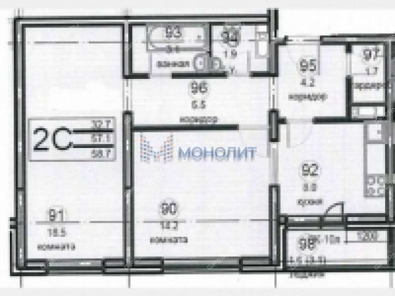двухкомнатная квартира на улице Максима Горького дом 73