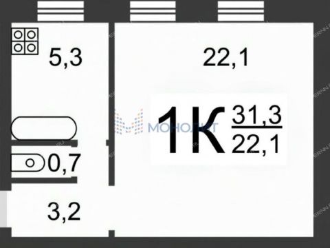 1-komnatnaya-ul-novikova-priboya-d-15 фото