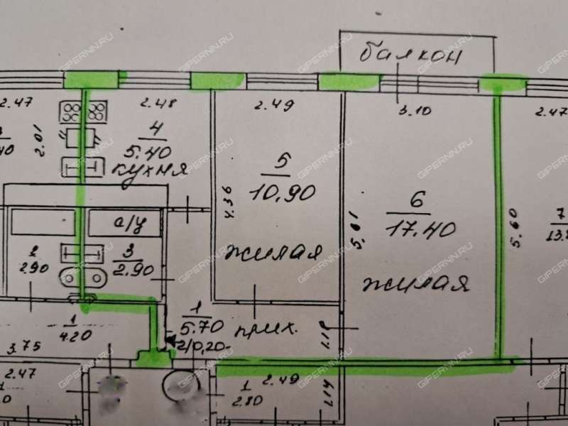двухкомнатная квартира на проспекте Ленина дом 47/2