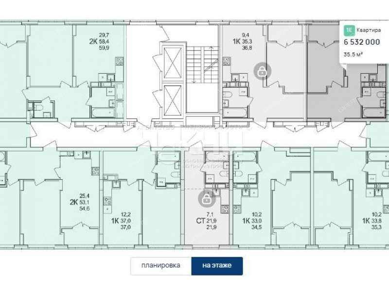 однокомнатная квартира примерно в 0,3 км на северо-восток от д.Анкудиновка, д.3 в ЖК КМ Анкудиновский парк, 47 деревня Анкудиновка