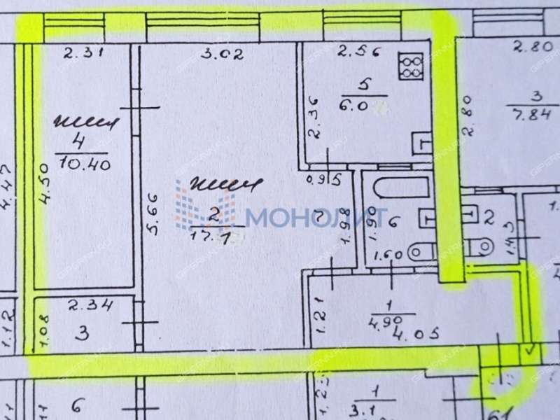 двухкомнатная квартира на улице Ватутина дом 3А